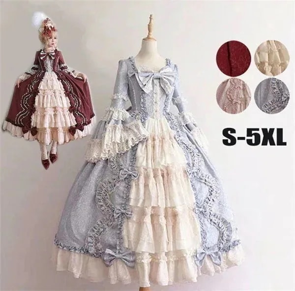 ロリータ ワンピース コスプレ セーラー リボン 姫袖 lolita衣装 仮装 衣装 コスチューム こすぷれ コス おすすめ 可愛い 男ウケ セクシー ウィッグ追加可 大きいサイズ 大人 レディー