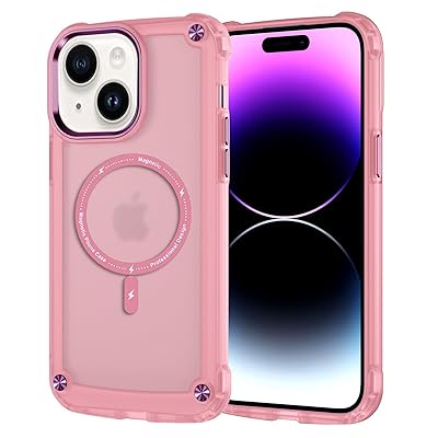 【耐衝撃・Magsafe対応】Kuoyida iPhone15 Plus ケース 兼用 iPhone 14 Plusスマホカバー マグネット搭載 磁気充電 いphone15plus四角気嚢 透明 黄変