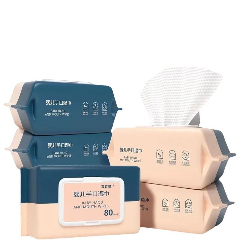 80回分 新生児や幼児の手と口用のウェットワイプ 家族向け お手頃価格 大包装