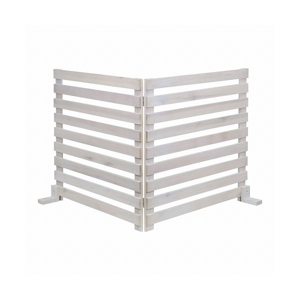 住まいスタイル WF-142YK-WHT 折り畳めるウッドフェンス142×71(横ボーダー) 1枚組 ホワイト メーカー直送