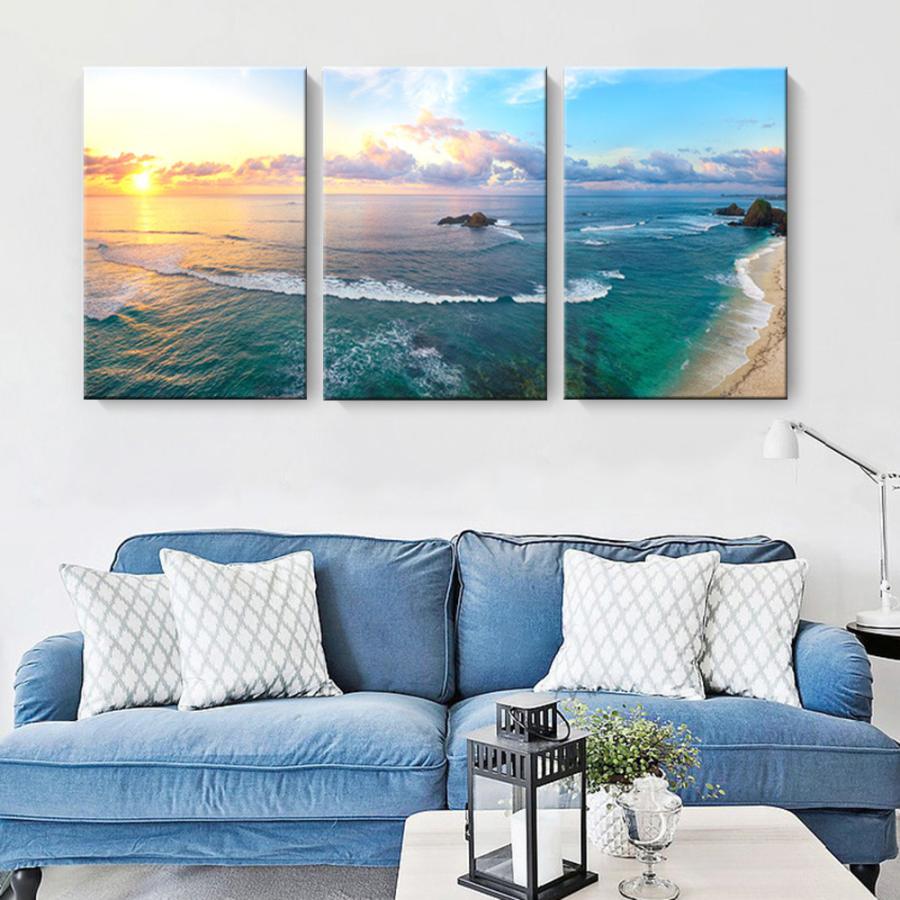 新品到着！3枚セット 絵画 海 インテリア ファブリック 絵 30×40cm 壁掛け アートパネル リビング プレゼント アートフレーム 飾る