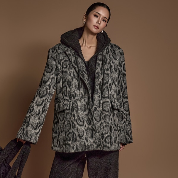 J2096 レオパード キルティング ジャケット