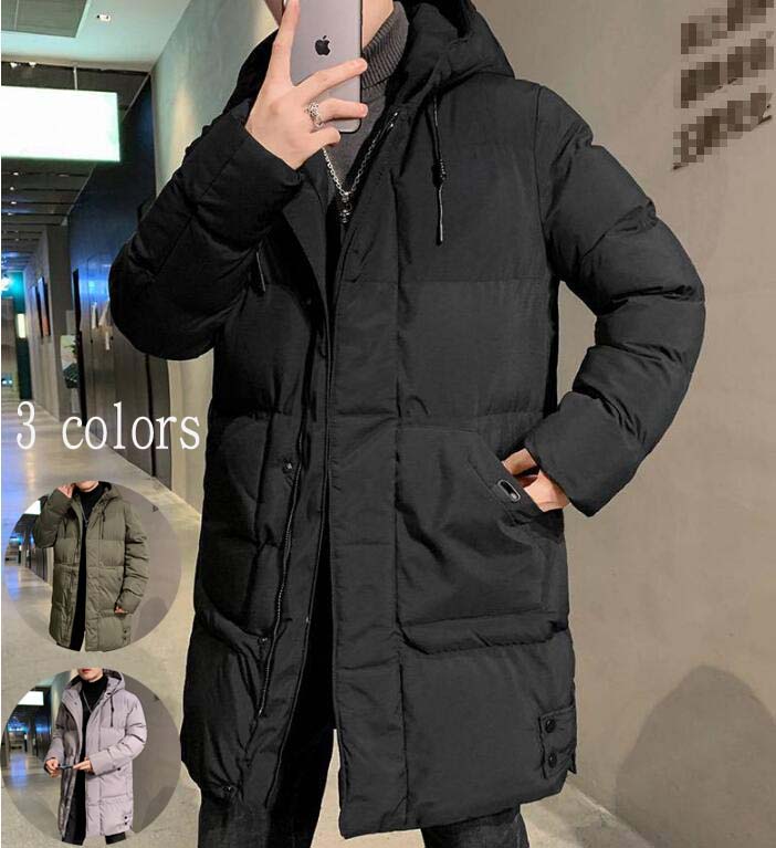 中綿ジャケット メンズコート きれいめ 中綿コート ロング丈 防寒着 アウター 大人 ダウンコート 男性用 ダウンジャケット フード付き 通勤 シンプル ブルゾン あったか 厚手 着痩せ 冬服 コート