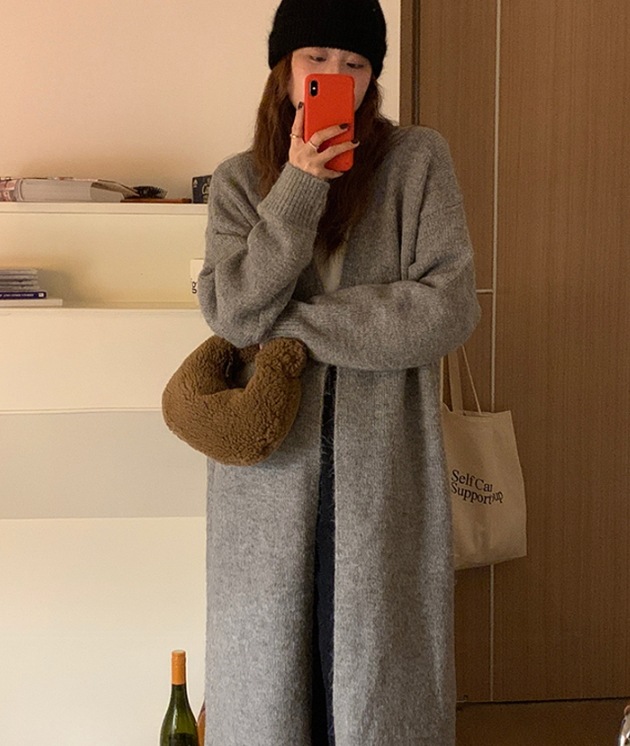 トップス デート モテアイテム ニットソー カーディガン ロング丈 長袖 ウール 可愛い きれいめ 上品 おしゃれ かっこいい 可愛い ラブリー キュート ガーリー クール モード系 セクシー