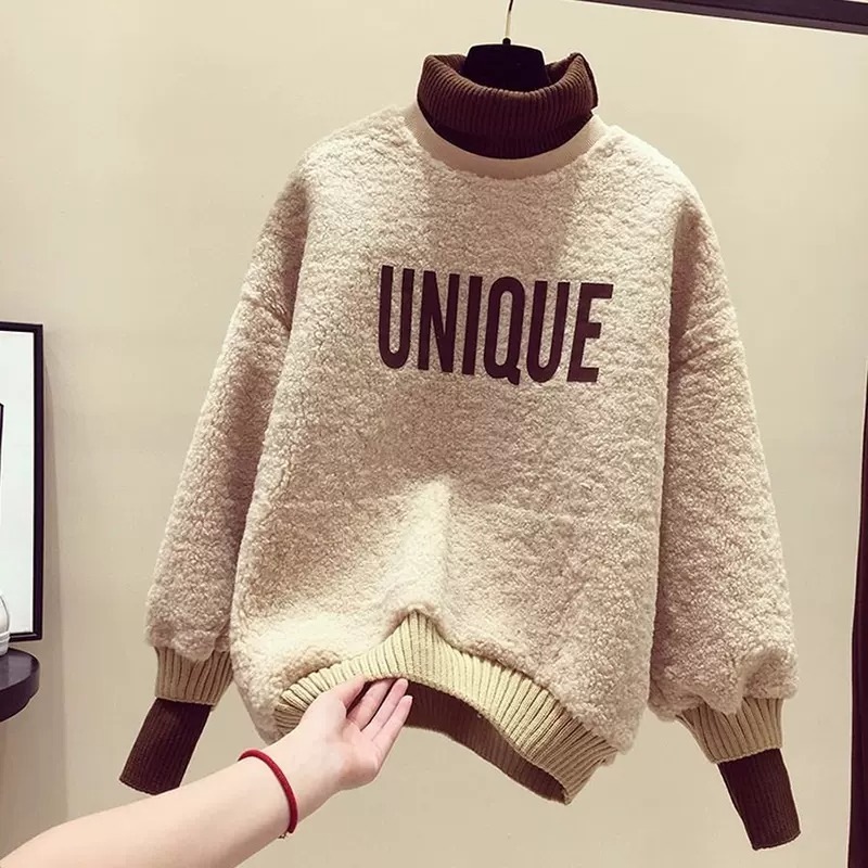 トップス ニットソー セーター プルオーバー ショート ショート丈 袖あり 長袖 ハイネック ストレート もこもこ モコモコ ふわふわ かわいい 大人可愛い シンプル カジュアル おしゃれ お洒落