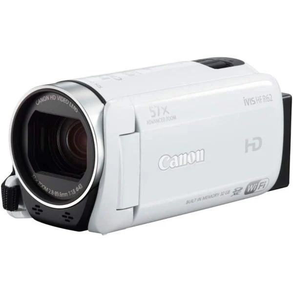 【中古】キヤノン Canon デジタルビデオカメラ iVIS HF R62 光学32倍ズーム ホワイト IVISHFR62WH