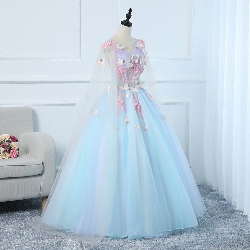 ロングドレス 演奏会ドレス パーティードレス ウェディングドレス ライトブルー 結婚式 二次会 花嫁