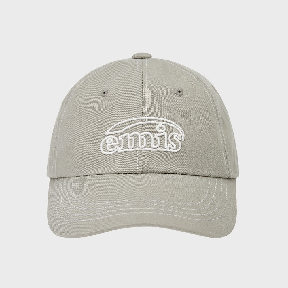 EMIS ホワイトステッチボールキャップ-グレー