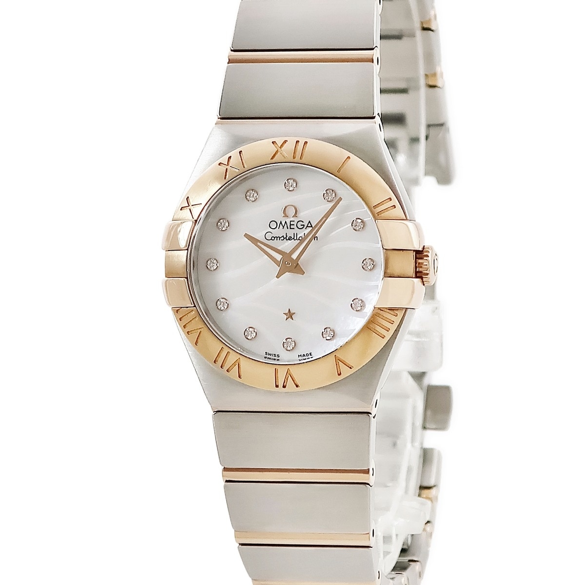 コンステレーション ブラッシュ 123.20.27.60.55.006 クオーツ レディース K18RG×SS コンビ 純正ダイヤ シェル 3年保証
