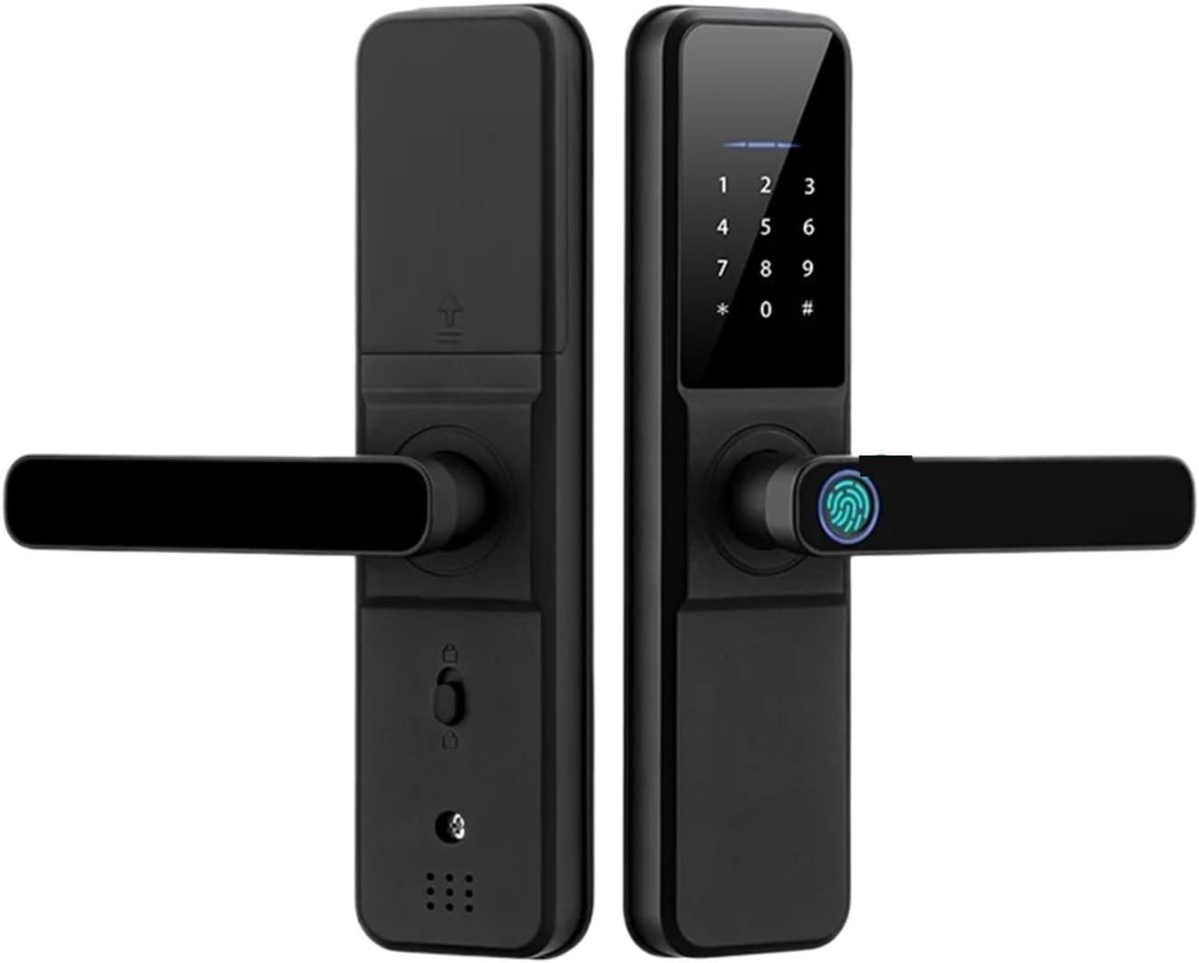 H01 Ttlock 電子スマートドアロック 生体認証指紋付き Google Home Aleax 対応 自宅やホテルに最適(H01 TT 70)