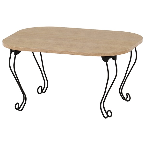 不二貿易 38714 ねこ脚テーブル 6048 ナチュラル(木目) メーカー直送