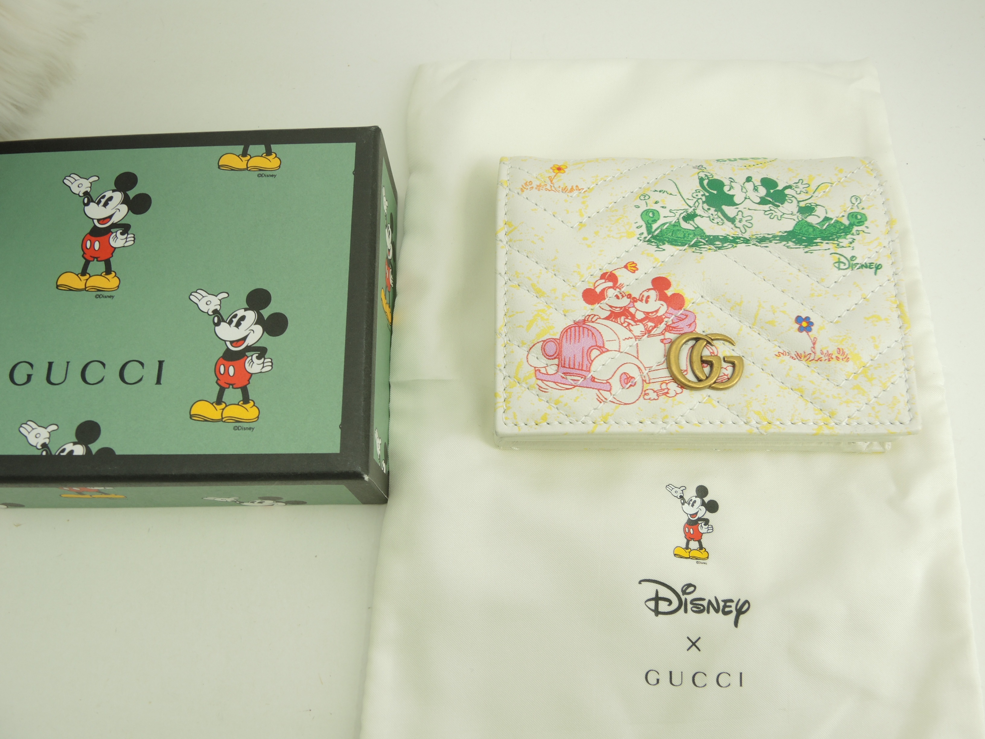 2折財布 ミッキーマウス レザー白 ディズニーコラボ ミニウォレット 美品@ 13
