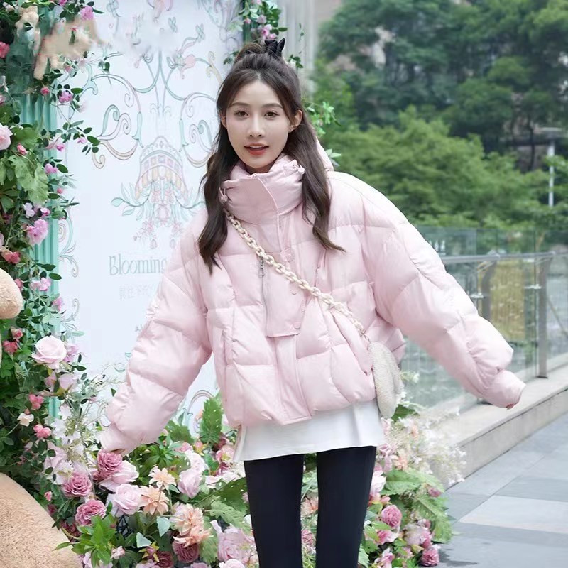雲輪泡芙パン服ダウンジャケット女性ショート冬2023新型減齢ダブルドア襟ゆるいコート潮