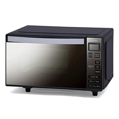 アイリスオーヤマ 電子レンジ 18L ミラーガラス フラットテーブル ヘルツフリー 全国対応 2022年モデル IMB-FM1805-B ブラック