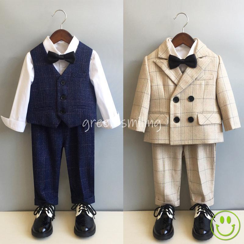 子供服 フォーマル 格子柄 スーツ 入学式 卒業式 男の子 タキシード キッズ 結婚式 発表会 卒園式 七五三 ジュニア 80 90 100 110 120 130 140 150