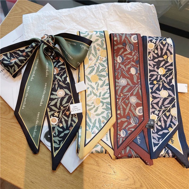 【10個セット】メガ割 シルクスカーフ レディース 万能 ヘアリボン リボンタイ バッグ 多機能 ファッションスカーフ ネッカチーフ フローティングベルト
