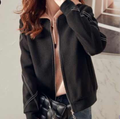 ノーカラージャケット ノーカラーコート アウター ジャケット 長袖 ラウンドネック かわいい