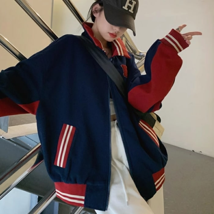 ジャケット アウター ストリート レディース 上着 長袖 襟付き ワイド ポケット バイカラー 厚手 大人可愛い カジュアル おしゃれ かっこいい こなれ感 ラフ メンズライク 個性的 クール 主役級