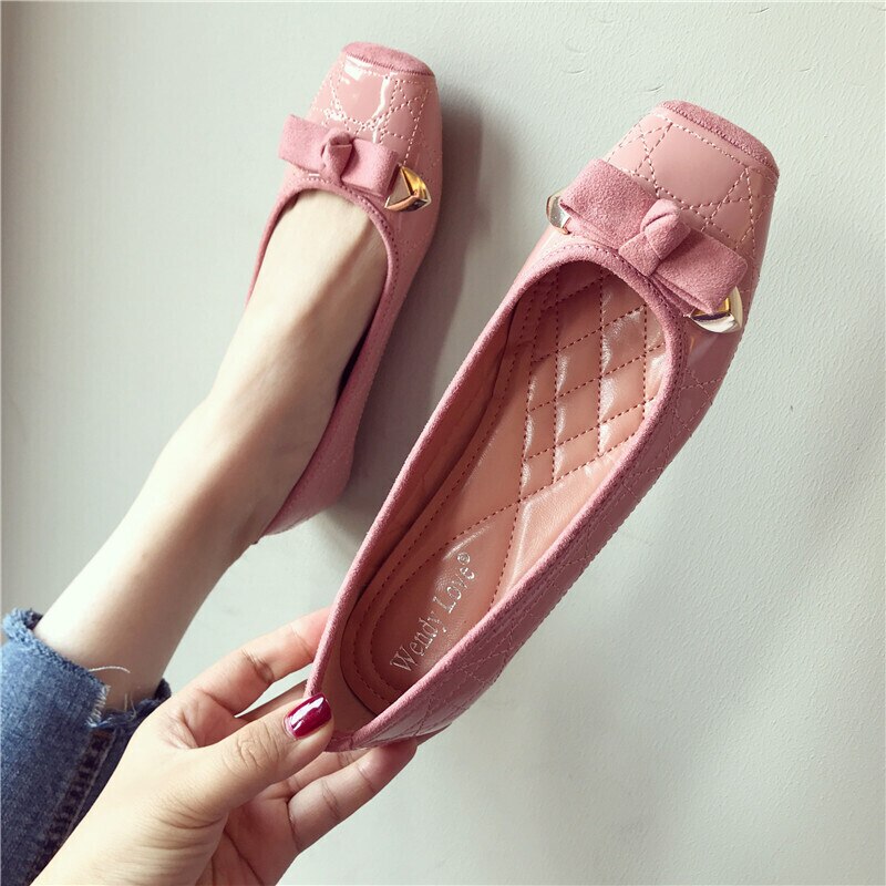 パンプス スクエアトゥパンプス フラットシューズ ぺたんこパンプス 通勤パンプス フラット ぺたんこ ペタンコ ヒールレス スクエアトゥ リボン 痛くない 歩きやすい 履きやすい 走れる 疲れにくい