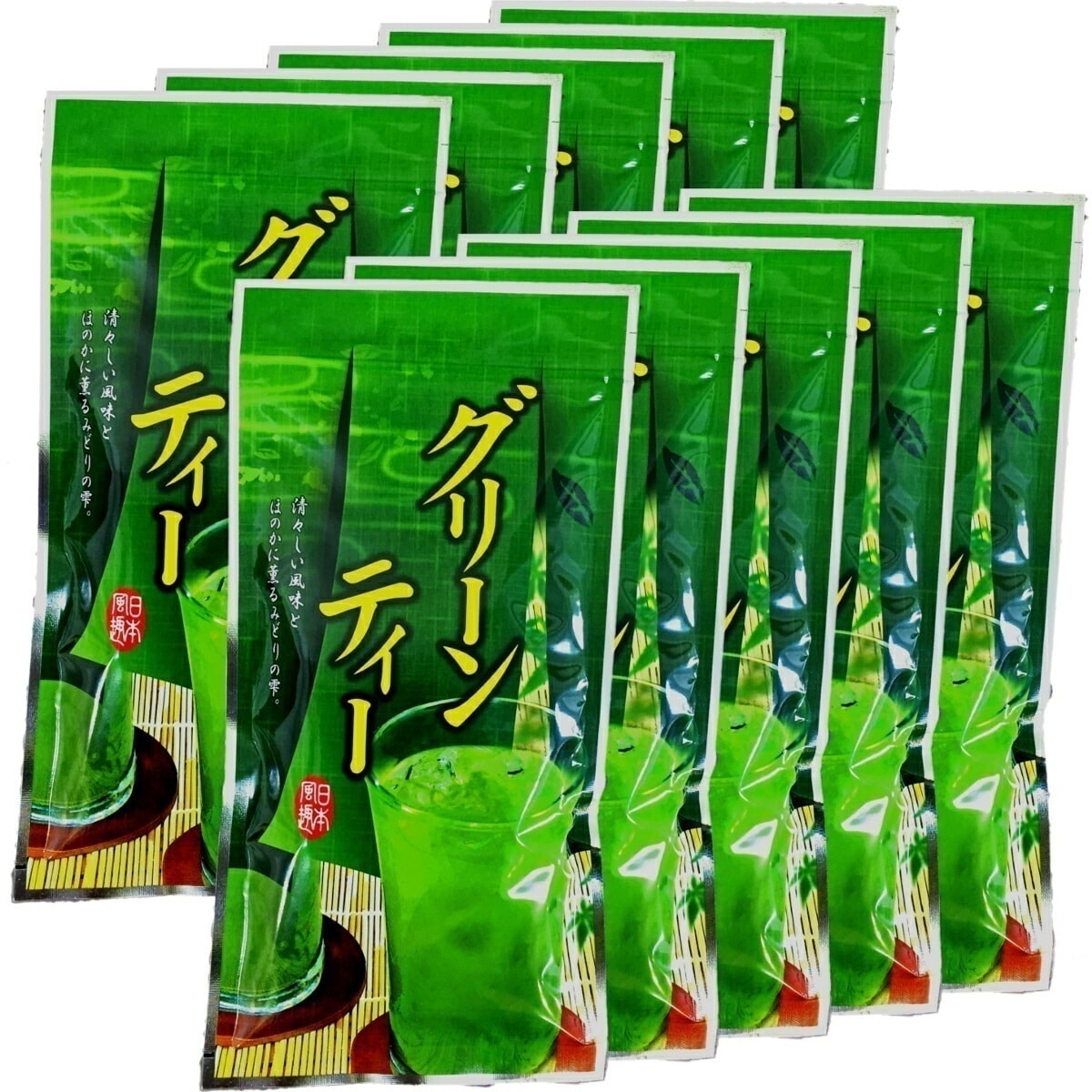 国産 特濃抹茶入りグリーンティー(フロストシュガー使用) 粉末 160g10袋セット 高級抹茶粉末使用 日本茶 緑茶 ギフト プレゼント 抹茶オーレ 内祝い お返し 抹茶パウダー お年賀 御年賀 プ