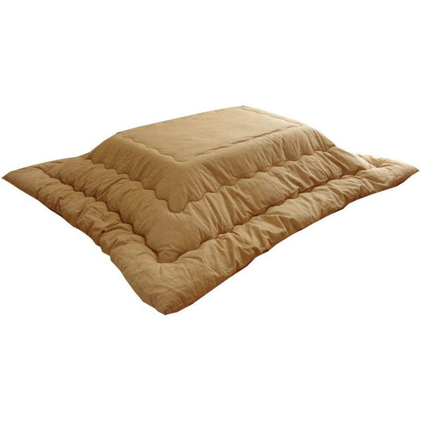 1380000002941 こたつ布団 正方形 掛け単品 つむぎ調 先染めつむぎIT ベージュ 205×205cm 厚掛けタイプ メーカー直送