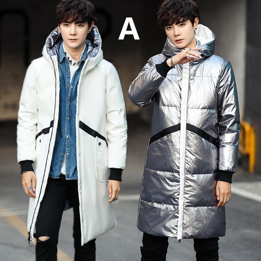 リバーシブル 2WAY 4色 高品質 ダウンジャケット ロング丈 フード付き 人気 メンズ 令和 防寒 厚手 軽量 秋冬 お洒落 中綿ジャケット スリム 冬服 コート