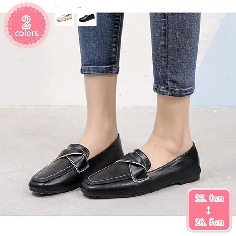 500円OFFクーポン ローファー ぺたんこ パンプス フラット シューズ 靴 レディース スリッポン パンプス 婦人靴 スクエアトゥ かかとが踏める オシャレ 柔らかい コンフォート クッション性
