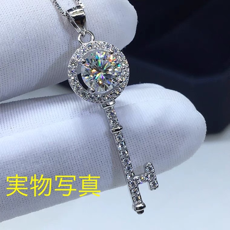 【ジルコニアではなく　モアッサナイト】1ct S925シルバー ネックレス レディース 人気 プレゼント 45cm 調節可 豪華 女性 母の日 誕生日 贈り物