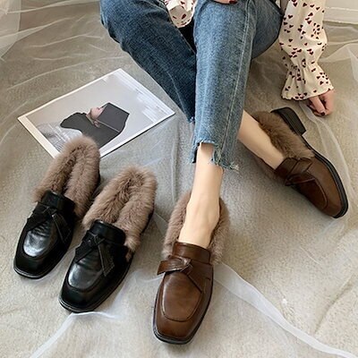 ロングブーツが復活！ スタイルアップ！ヒールパンプス 厚底シューズ バブーシュ ローファーフラットシューズスロープヒールウェッジソールショットブーツロ