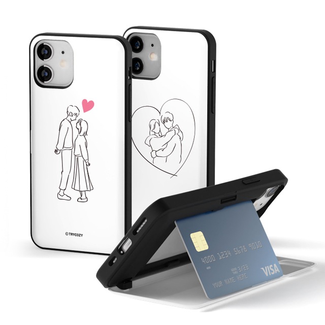 カード収納 Iphonexrケース 韓国 カップルライン お揃い シンプル 可愛い Kodja Com Br