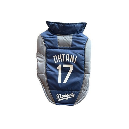 ファンタジーワールド【ペット用品】MLB公式 ドジャース 大谷翔平選手モデル ユニフォーム パッファー ベスト S-Mサイズ P-0849790213296【ペット用野球ウェア】