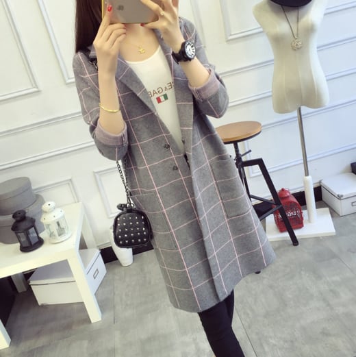 カーディガンコート アウター コート おすすめ 人気 トレンド おしゃれ お洒落 激安 安い プチプラ アウター オーバー コート カーディガン コート チェック 格子柄 襟付き lout0