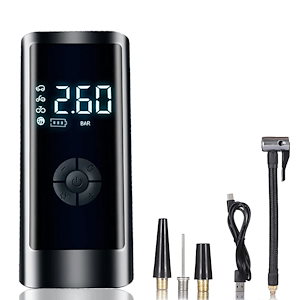 電動 空気入れ 電動コンプレッサー 充電式 コードレス 自転車空気入れ 自動停止 空気圧指定可 自動車 タイヤ エアーポンプ 1000Kpa150I 3*6500mAh Type-C充電 充