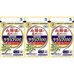 新品、未開封、サラシア100　20日分 を、20袋 サラシア100 約20日分 食後の血糖値が高めの方に ( 60粒入り