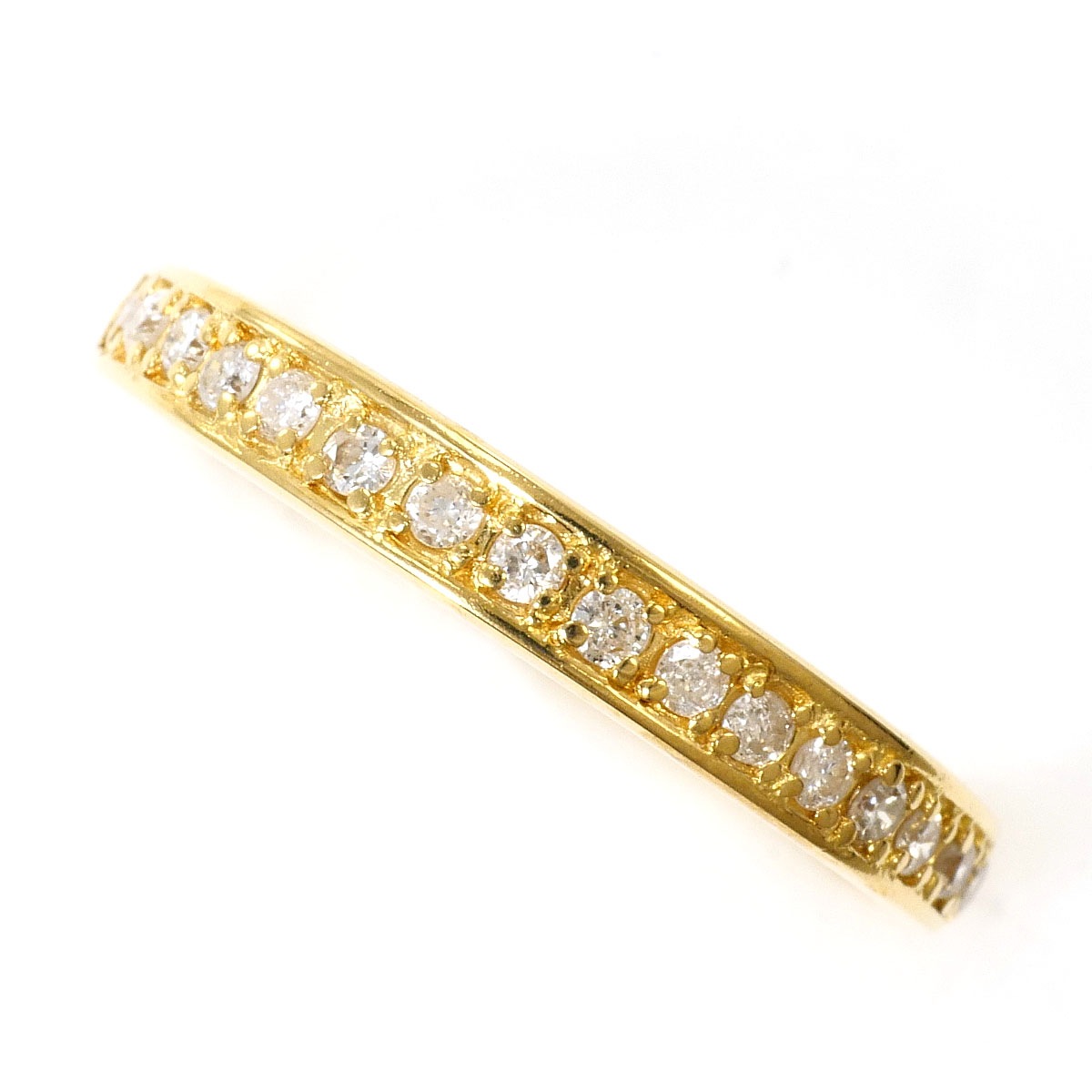 K18 18金 YG イエローゴールド リング・指輪 12号 ダイヤモンド 0.20ct 総重量約1.9g ジュエリー 中古