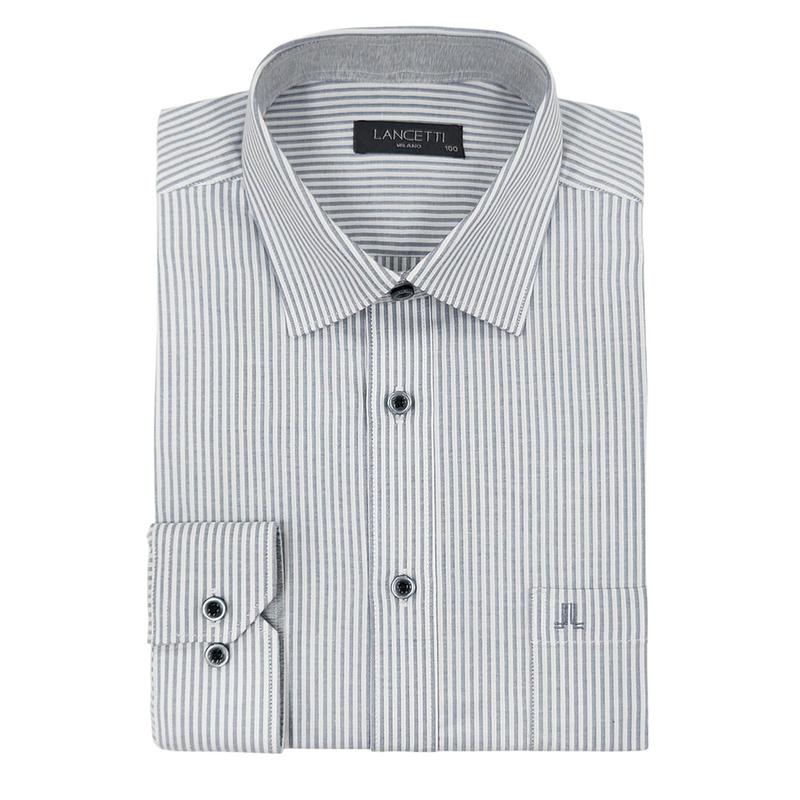 ブルーSPコットン スパン 一般フィット 長袖シャツ LXF6507BL