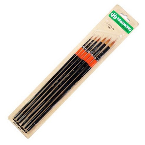 絵筆 丸筆 6本セット 2号 4号 6号 8号 10号 12号 水彩