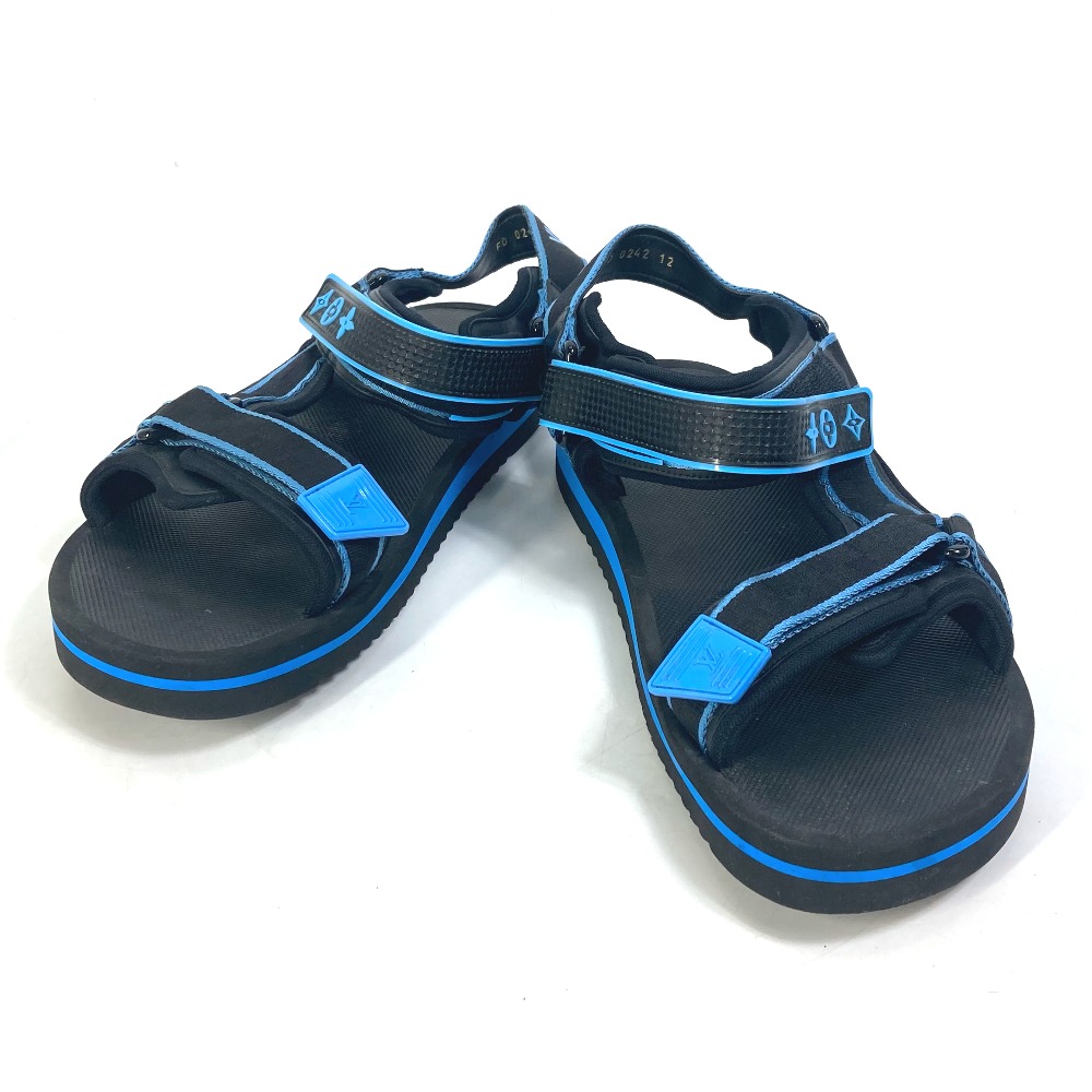 サンダル 1AA4GJ パナマライン サンダル ロゴ ベルトサンダル バイカラー ラバー ブラック