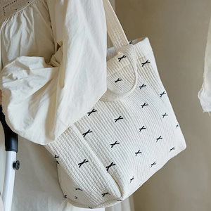 トートバッグ レディース イブルバッグ リボン刺繍 ビッグトート ショルダーバッグ 2way 大きめ A4収納 マザーズバッグ 通勤 旅行 肩掛け 軽量 大容量 推し活 韓国風 可愛い