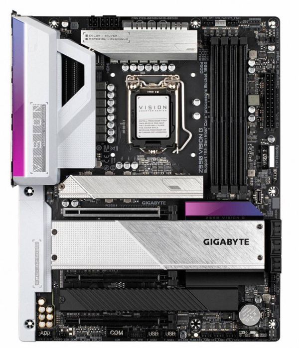 GIGABYTE Z590 VISION G LGA 1200 Intel Z590 ATX Motherboard with 4 x M.2 PCIe 4.0 USB 3.2 Gen2X2 Type