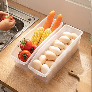 食品グレード 鮮度を保つ 野菜 果物 クリア 収納ケース 台所 冷蔵庫 引き出し式 卵 アヒルの卵 収納 ボックス(ガラス瓶