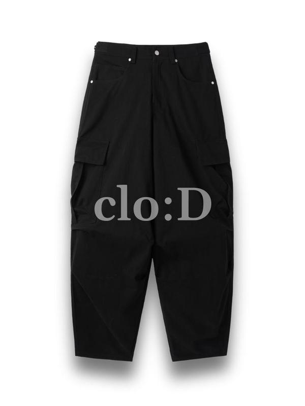 ウェイストタブ バルーン カーゴ パンツ ブラック