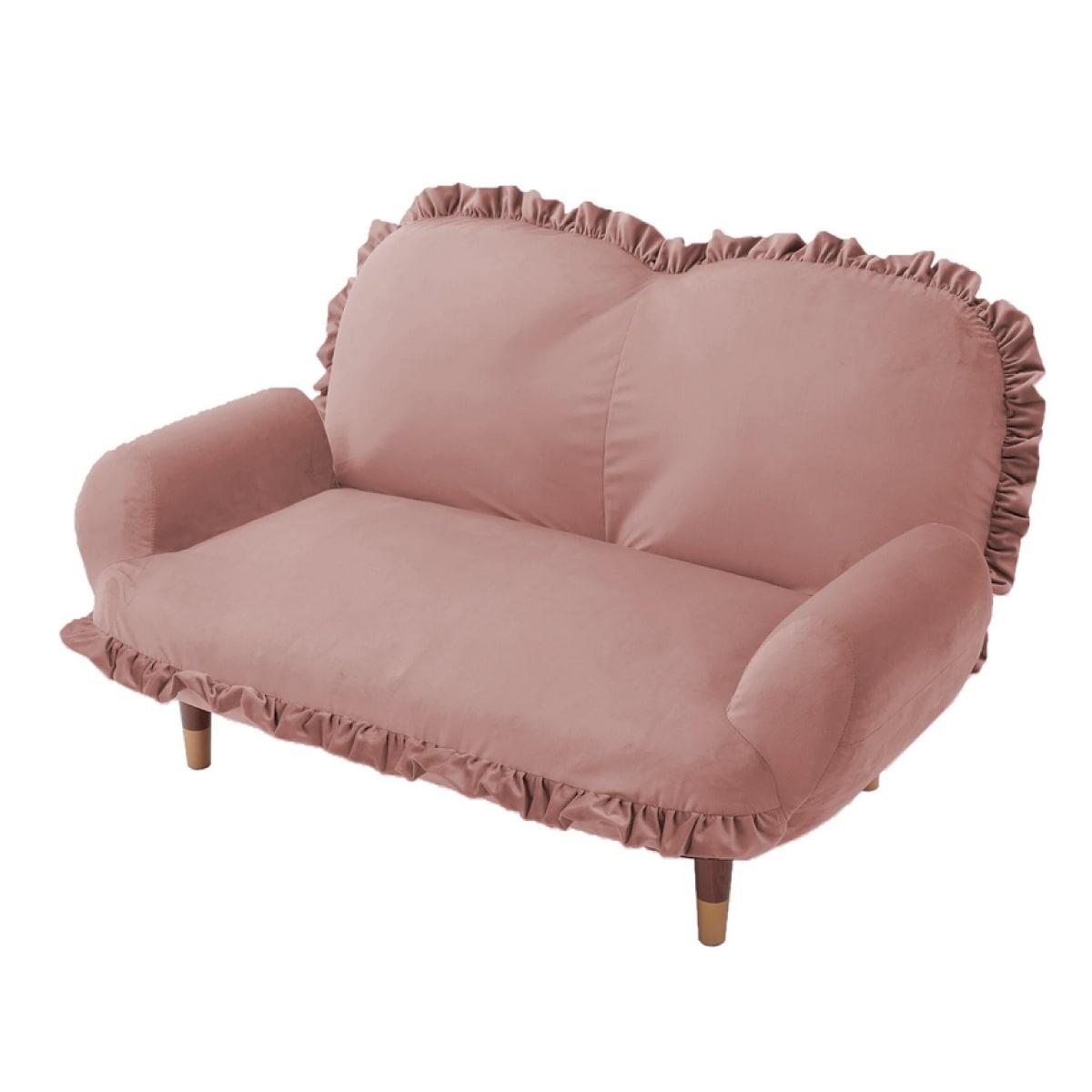 【I】 セルタン フリル付き コンパクト カウチソファ 1人掛け スモーキーピンク 姫 かわいい 一人暮らし ワンルーム ソファ CELLUTANE 【受注生産品】グ 水洗