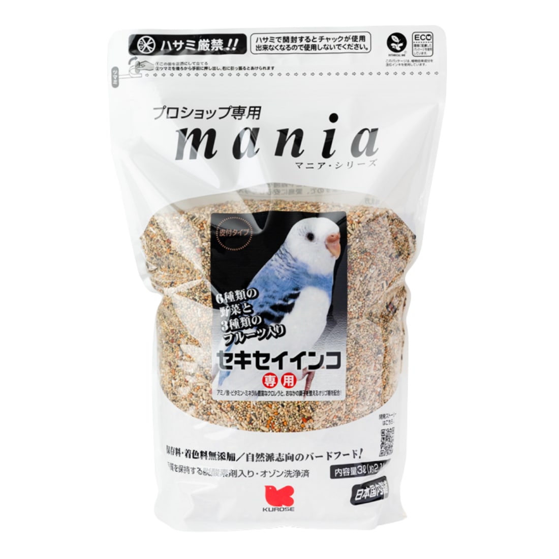 【3袋セット】mania(マニア) プロショップ専用 セキセイインコ 3L