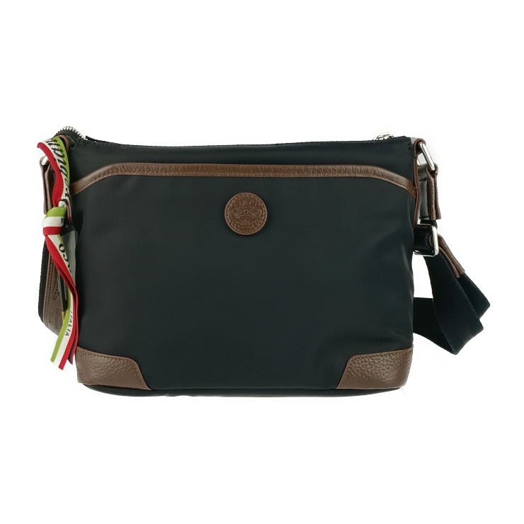 新古未使用展示品 Orobianco オロビアンコ ショルダーバッグ SACS BAR 株主優待 限定モデル ブラック ブラウン ナイロン レザー メンズ クロスボディバッグ【本物保証】