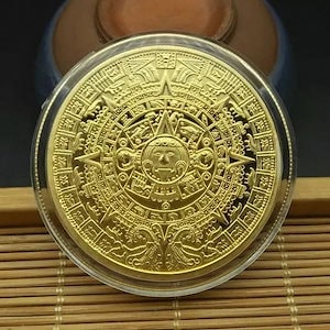 【最安値挑戦 送料無料】マヤ記念コインピラミッドコインアメリカのコインメキシコアステカゴールドとシルバー外国非通貨コイン