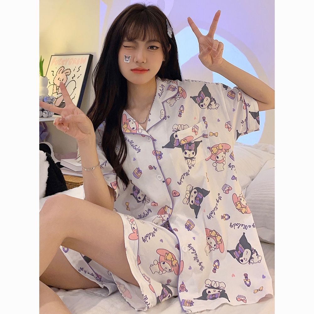 【極速出荷】ヤ颜値家居服セット半袖半ズボンかわいい美楽ティ快適パジャマ女