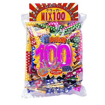 [2点セット] ミックスクラッカー(100個入) 【 盛り上げグッズ 演出 パーティーグッズ イベント用品 結婚式二次会 パーティークラッカー ウェディングパーティー 誕生日パーティー パーティー用品