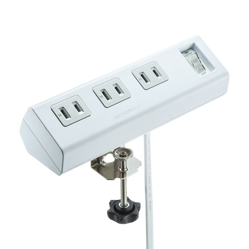（まとめ買い）便利タップ クランプ固定式 ホワイト TAP-B53W [x3]