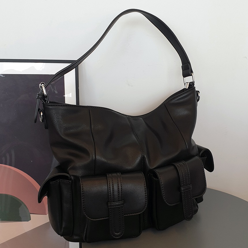 (MAYBIN) ツーポケット付き 大容量ショルダーバッグ 通勤バッグ レディース 軽量 ビッグサイズ トートにも